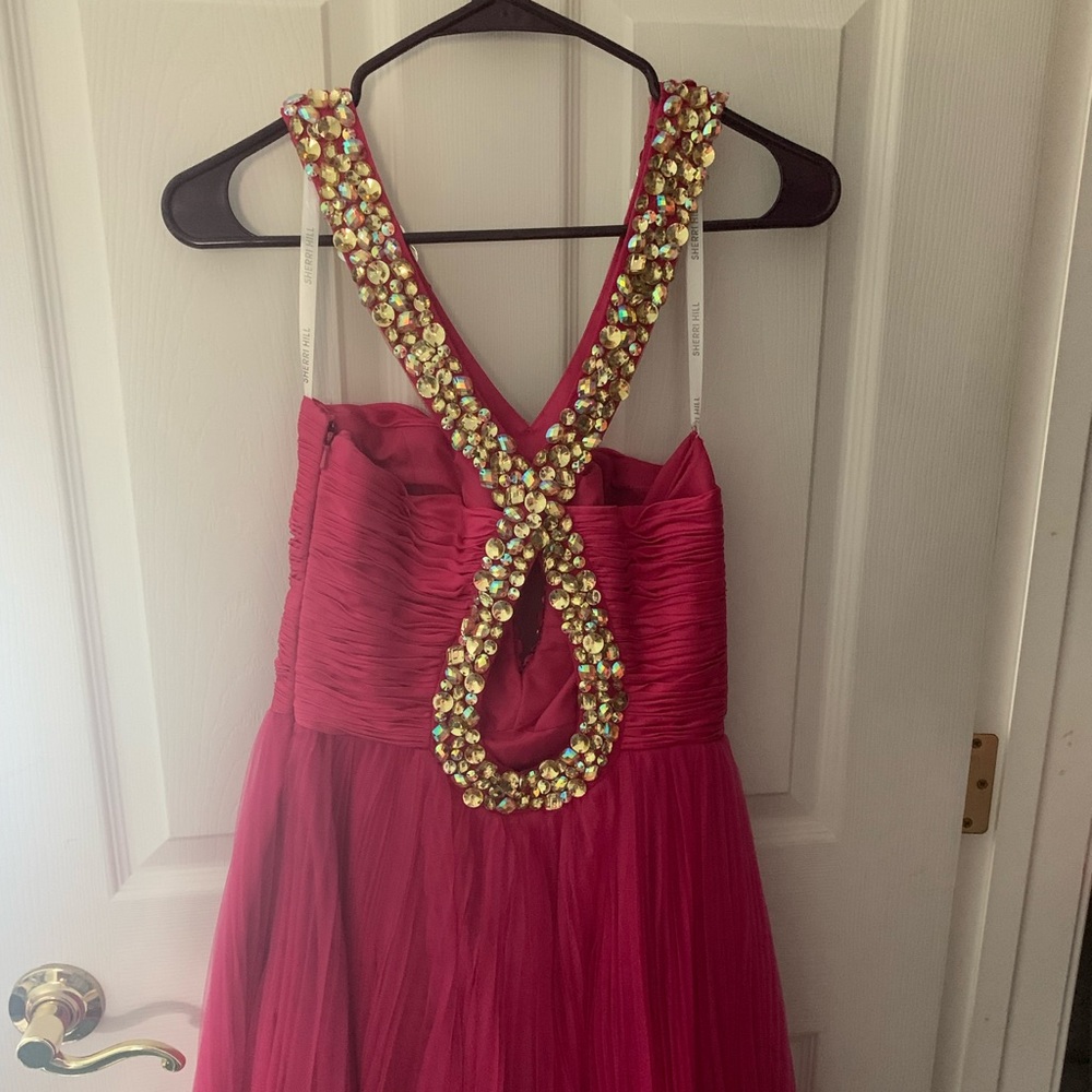 Sherri Hill dress! Above knee, fuchsia, size 8.  $35 plus shipping!